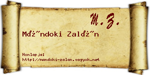Mándoki Zalán névjegykártya
