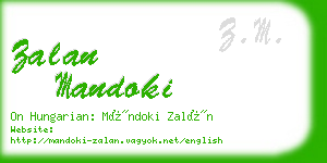 zalan mandoki business card